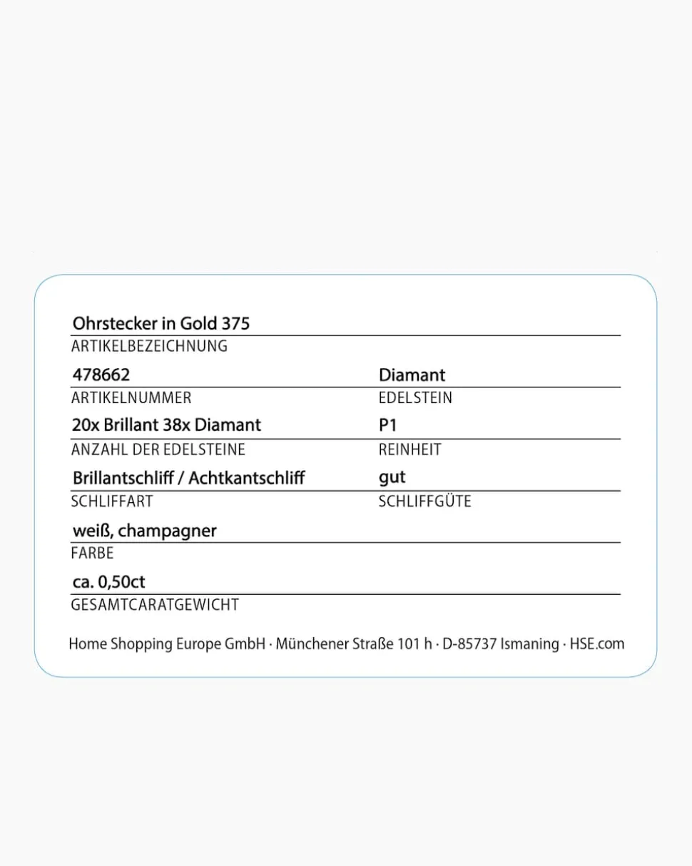 Brillant-Ohrstecker mit Diamanten ca. 0,50 ct