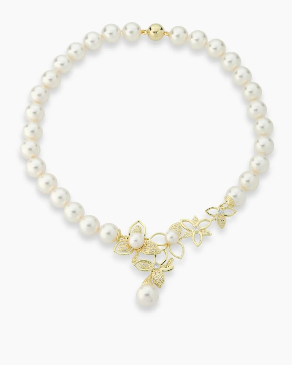 Collier mit MK-Perlen und Zirkonia