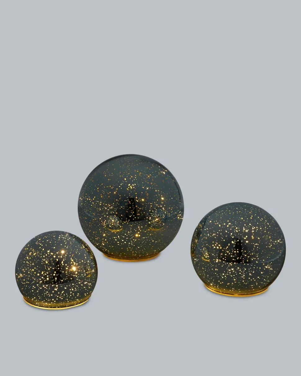 LED-Glaskugel Outdoor Twinkle, 3tlg.