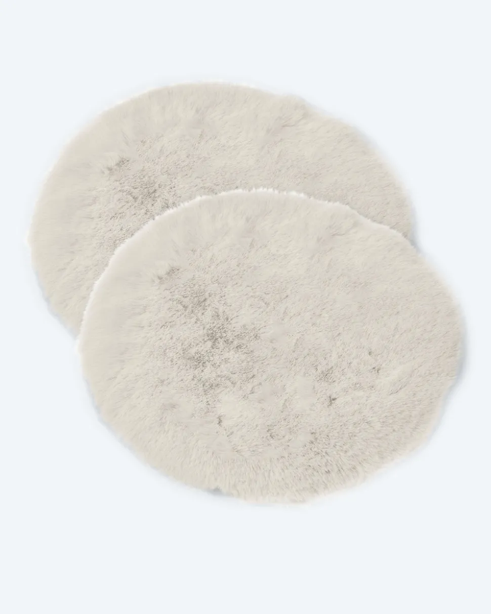 Luxus Hochflor Fell-Optik Sitzkissen, 2 Stk.