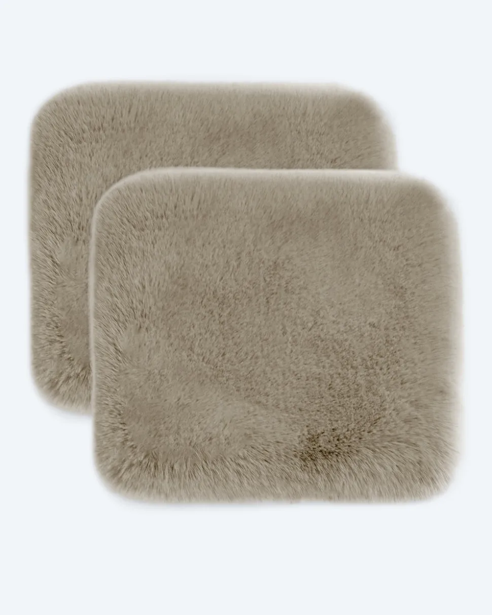Luxus Hochflor Fell-Optik Sitzkissen, 2 Stk.