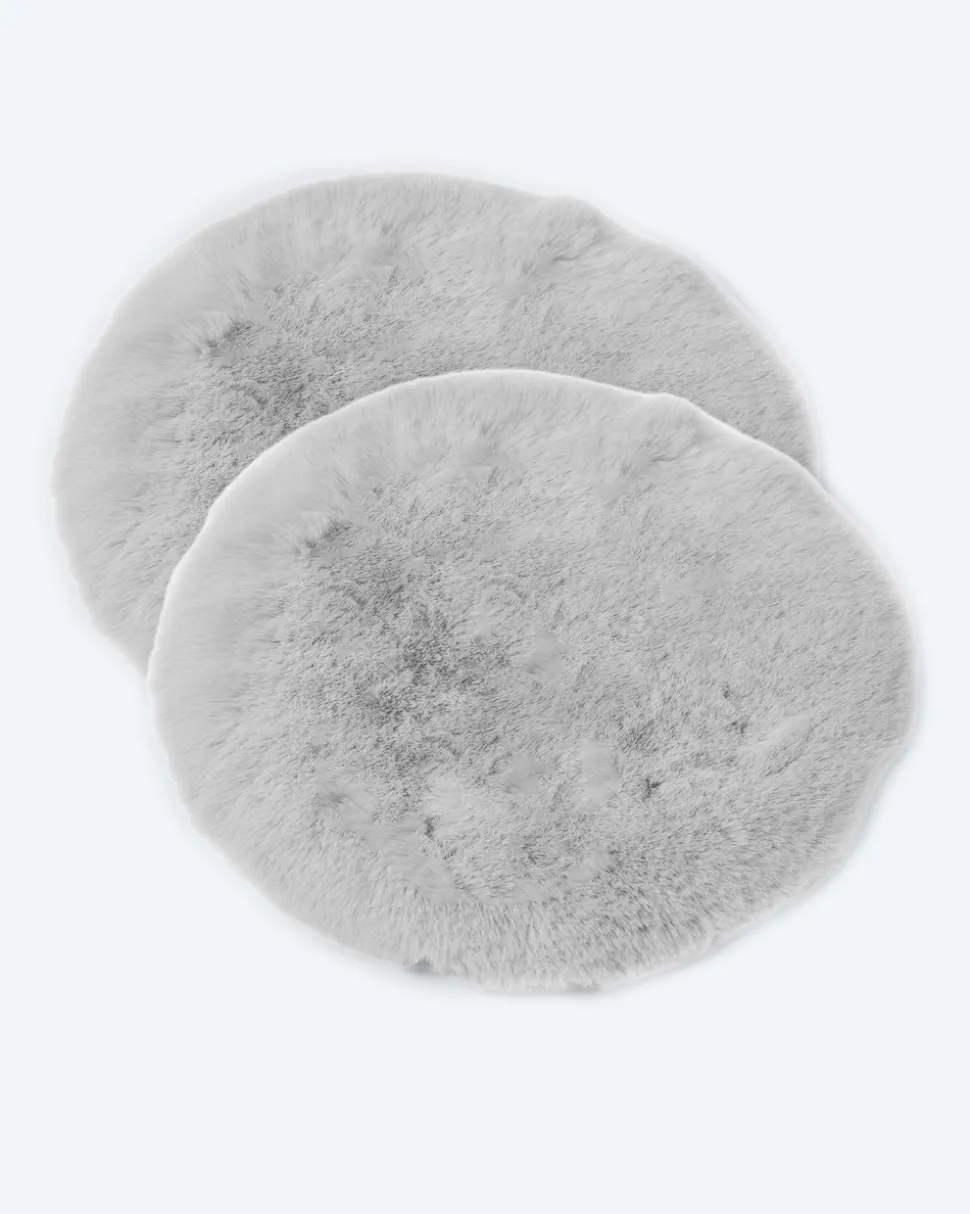 Luxus Hochflor Fell-Optik Sitzkissen, 2 Stk.