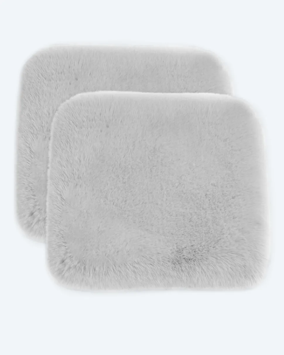 Luxus Hochflor Fell-Optik Sitzkissen, 2 Stk.