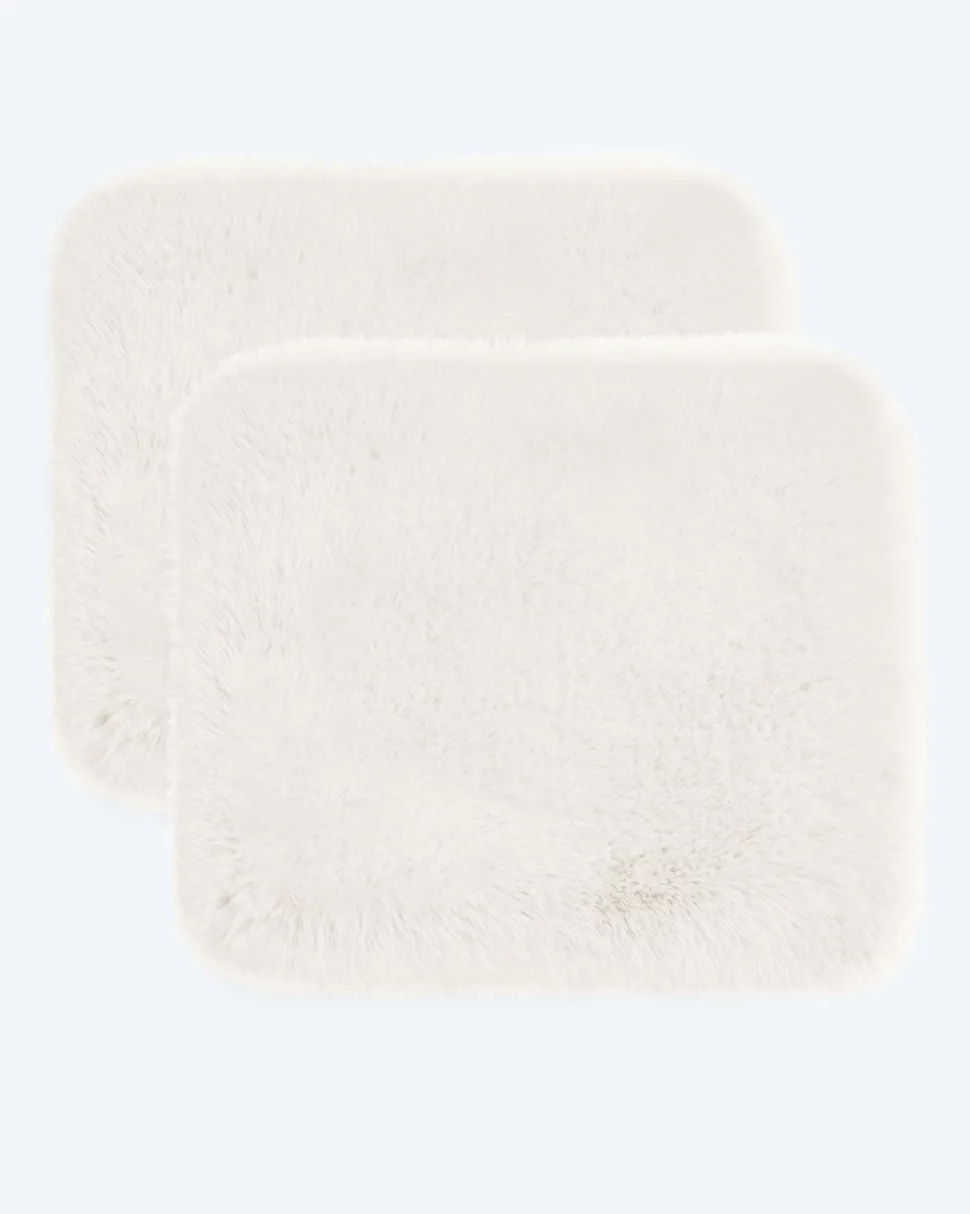Luxus Hochflor Fell-Optik Sitzkissen, 2 Stk.