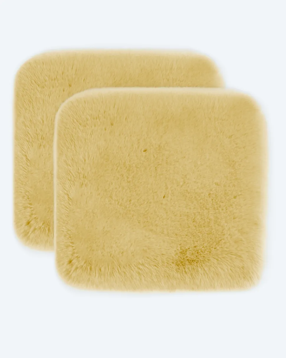 Luxus Hochflor Fell-Optik Sitzkissen, 2 Stk.