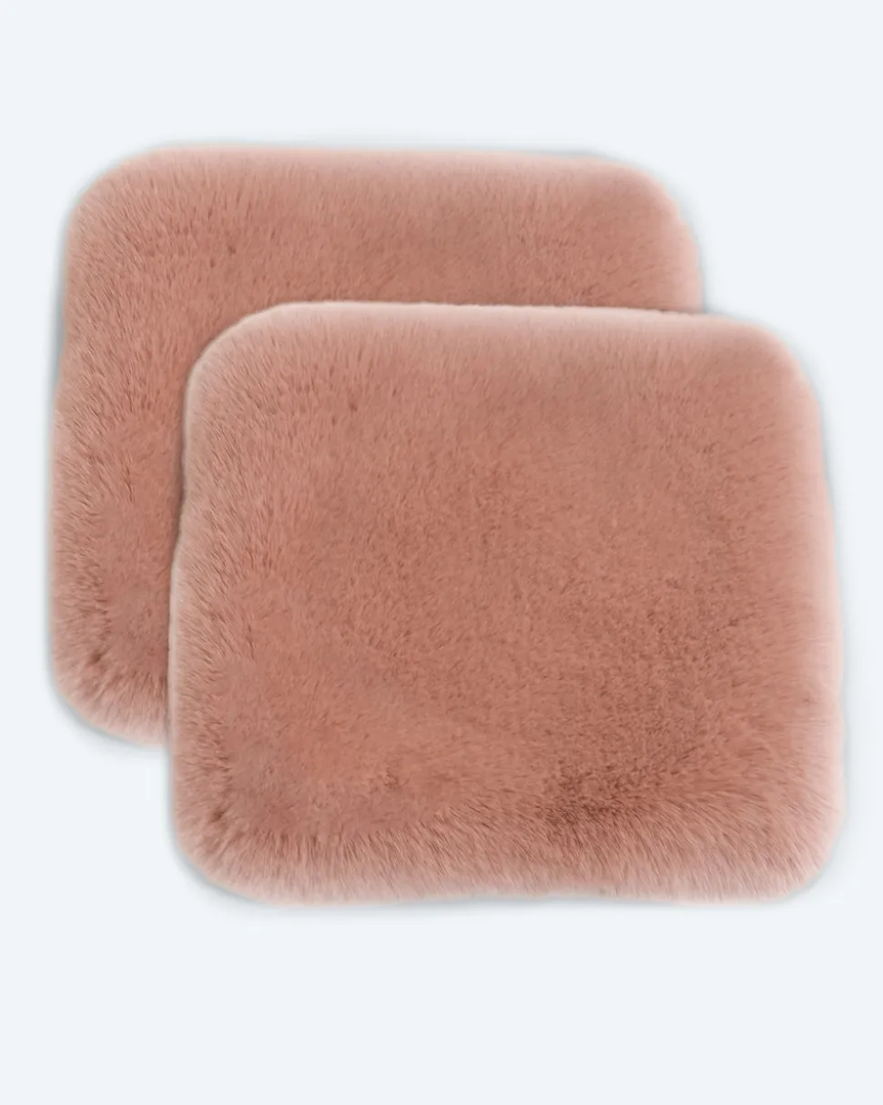 Luxus Hochflor Fell-Optik Sitzkissen, 2 Stk.