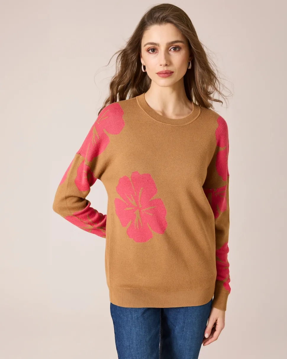 Pullover mit Blumen-Jacquard