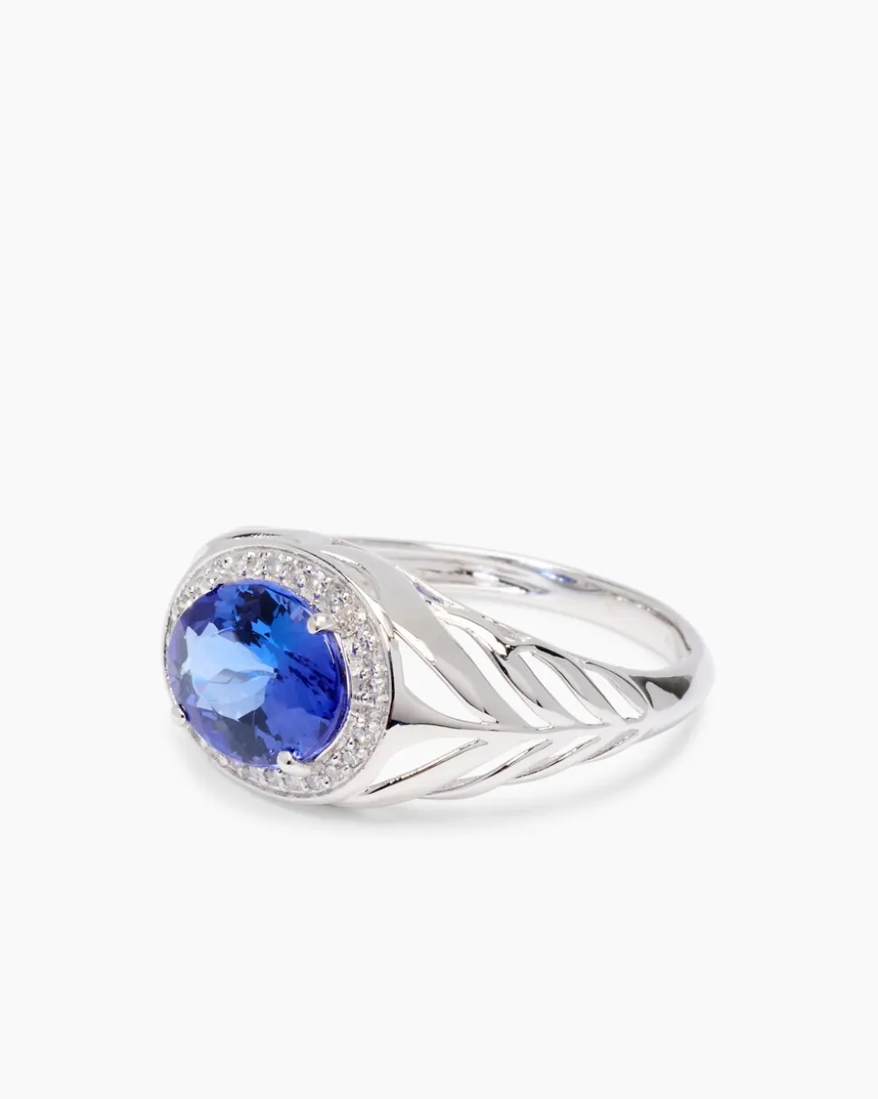 Ring mit Tansanit AAAAA Blaues Gold von Afrika & Brillanten