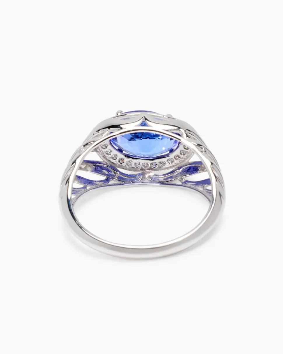 Ring mit Tansanit AAAAA Blaues Gold von Afrika & Brillanten