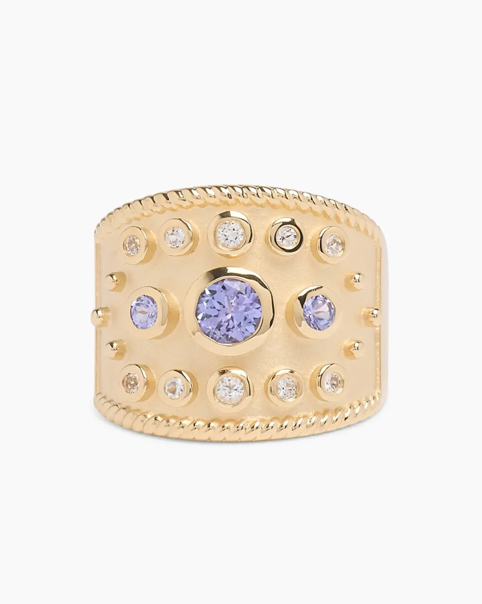 Ring mit Tansanit AAA+ und Weißtopas
