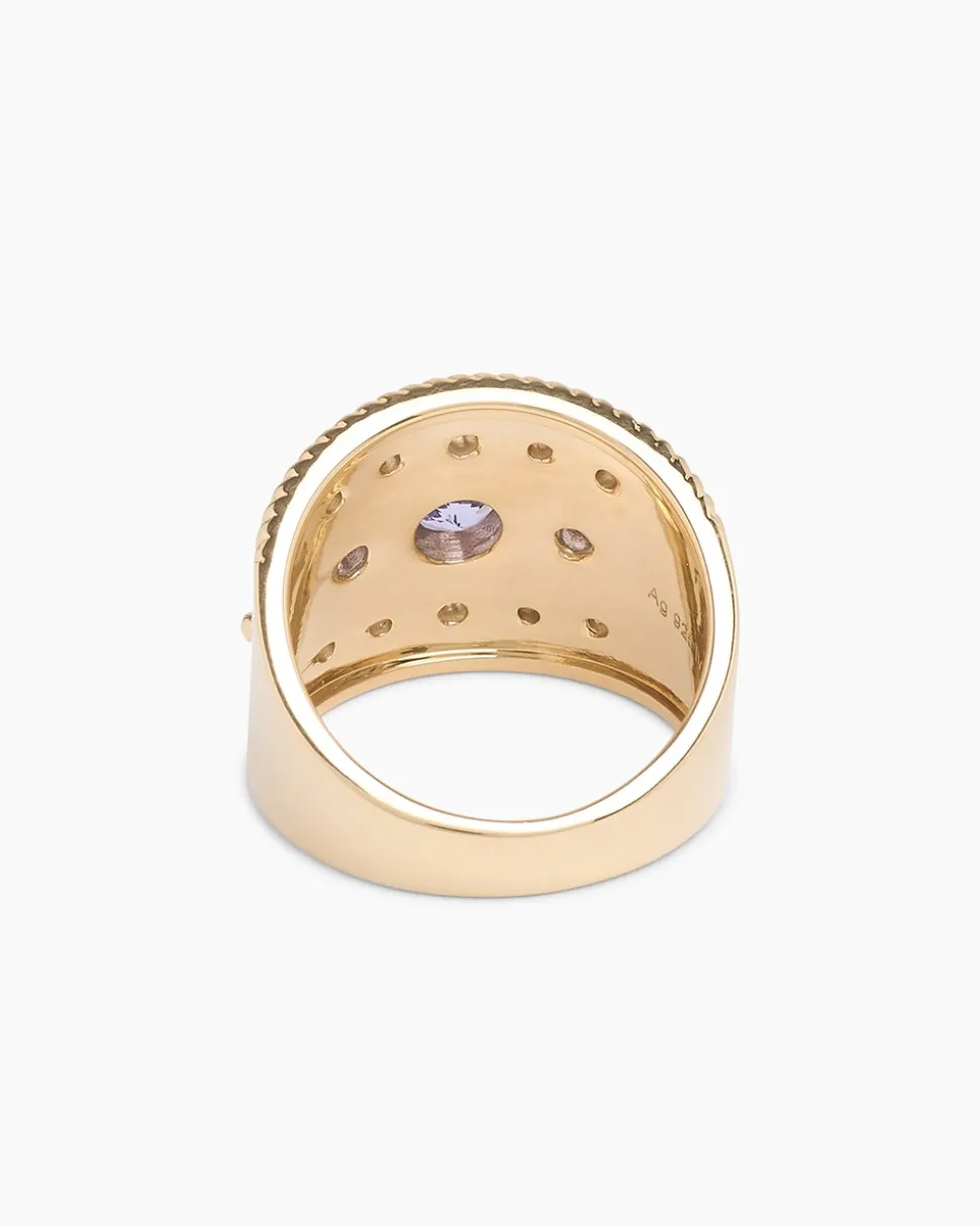 Ring mit Tansanit AAA+ und Weißtopas