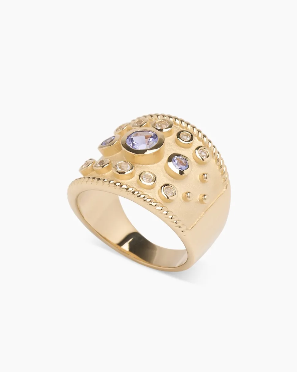 Ring mit Tansanit AAA+ und Weißtopas