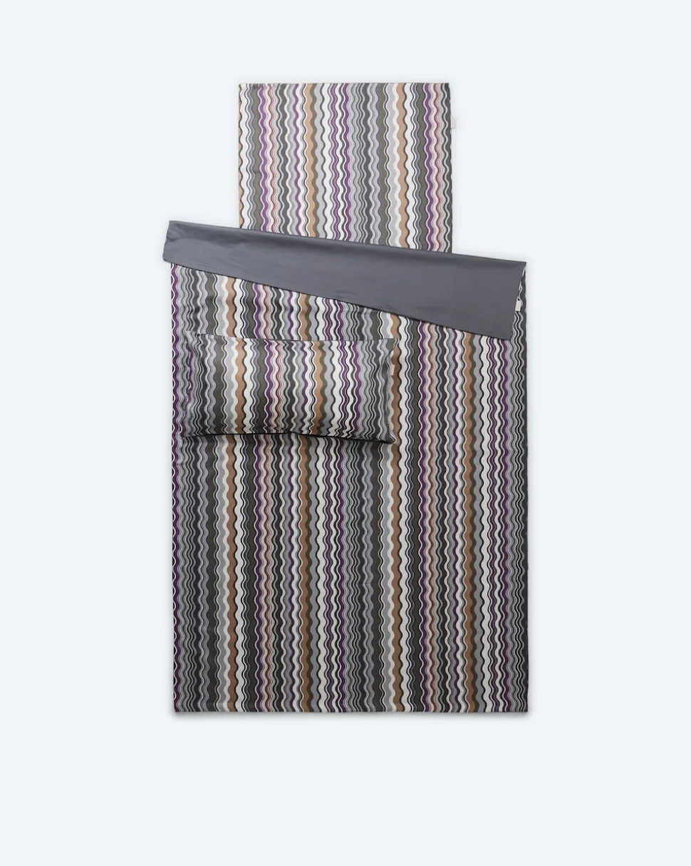 Satin-Wendebettwäsche "Chevron", 3tlg.