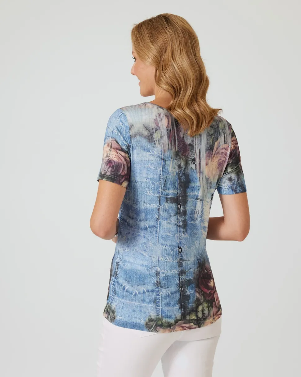 Shirt mit Fantasie-Druckmix