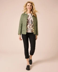 Steppjacke mit kontrastfarbigem Futter