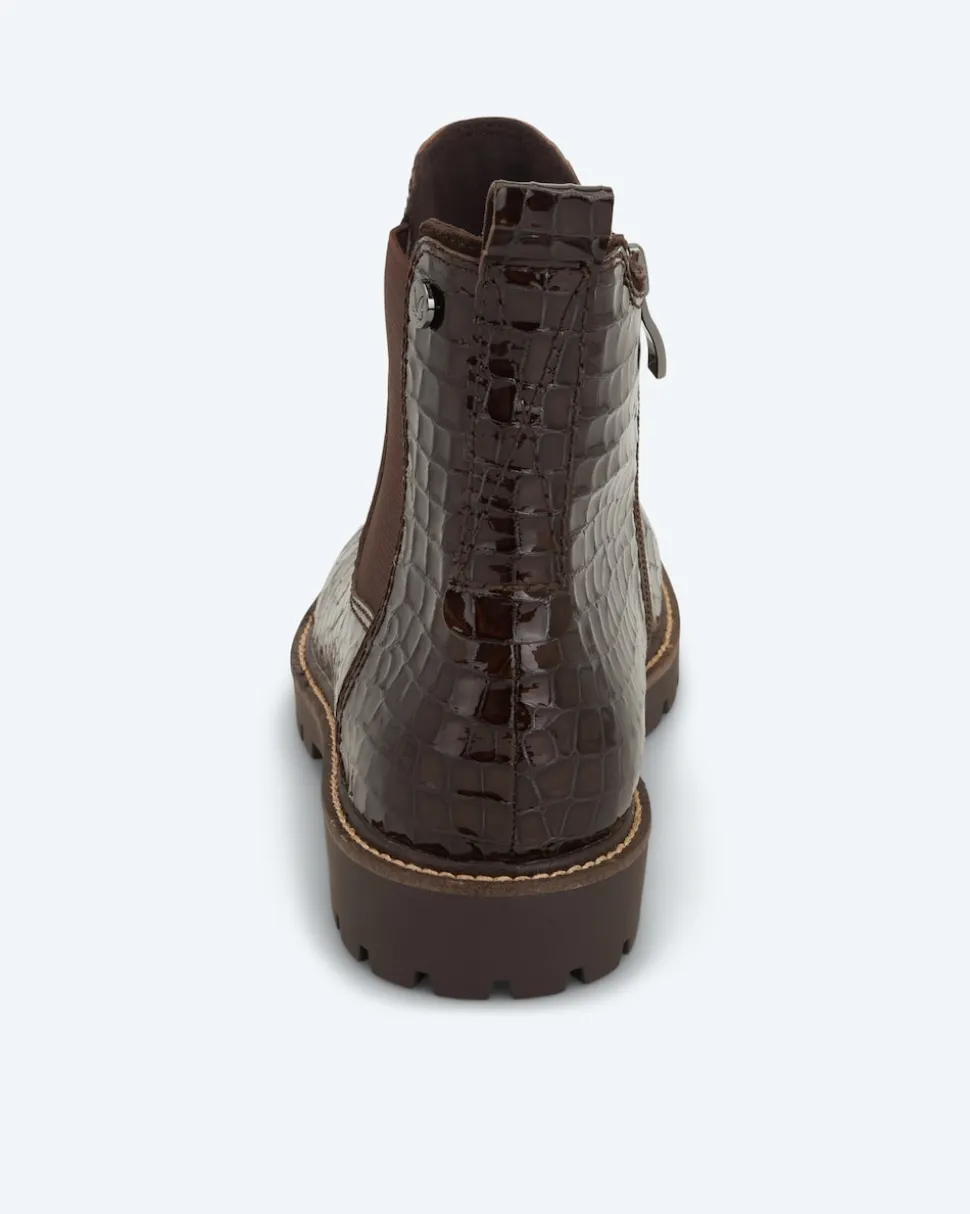 Stiefelette in Krokolack