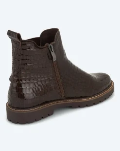 Stiefelette in Krokolack