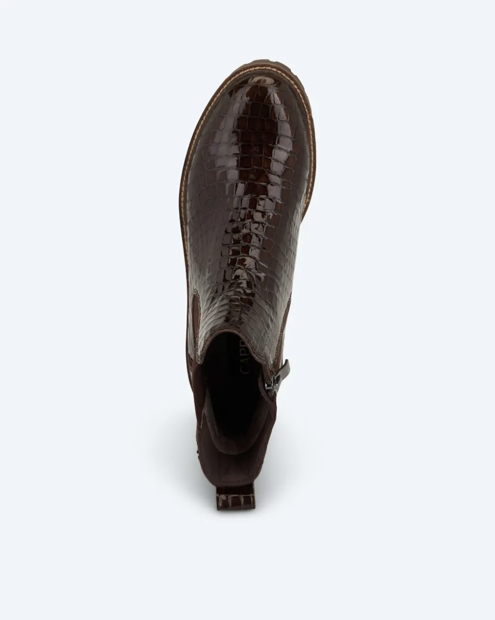 Stiefelette in Krokolack
