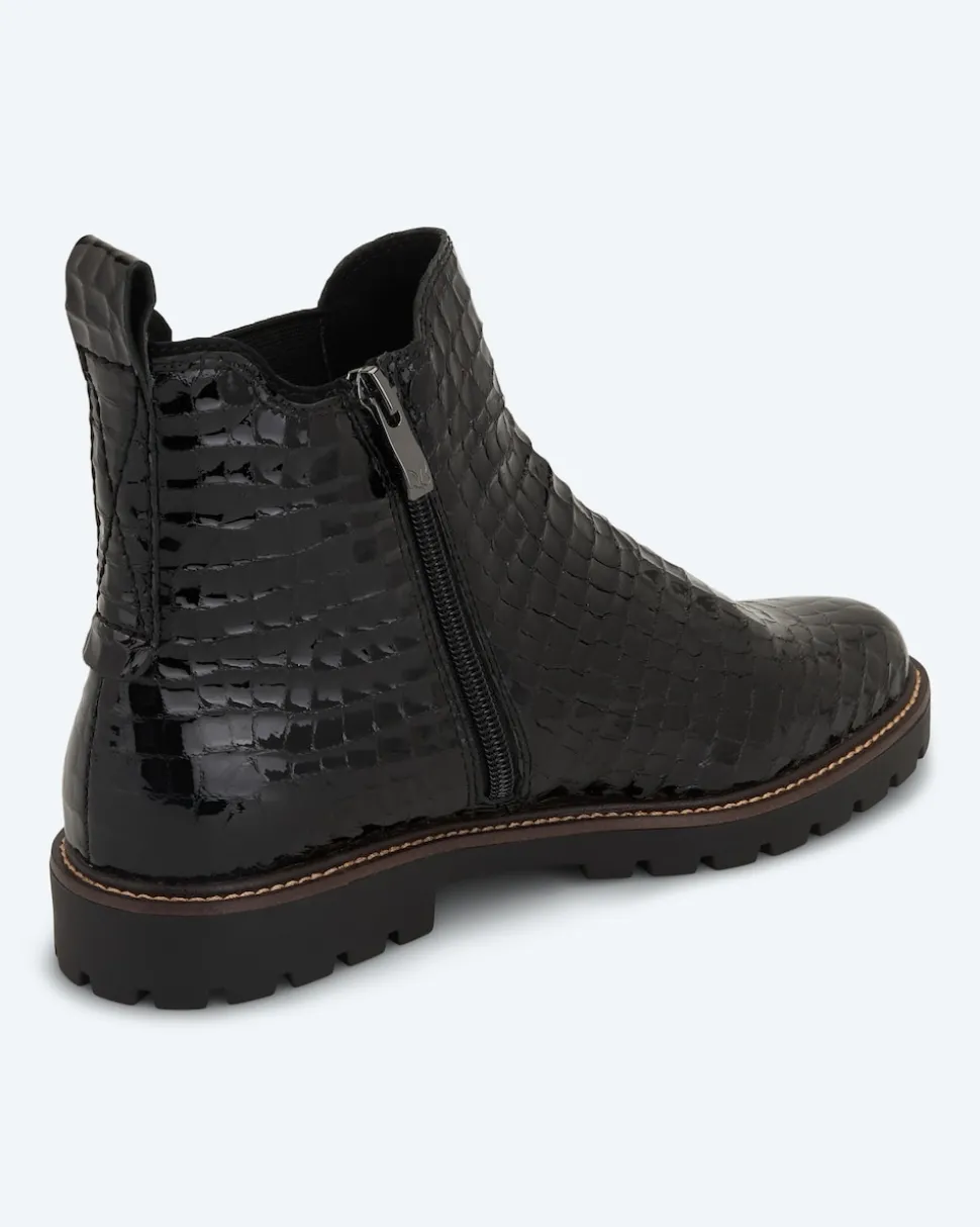 Stiefelette in Krokolack