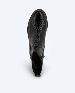 Stiefelette in Krokolack